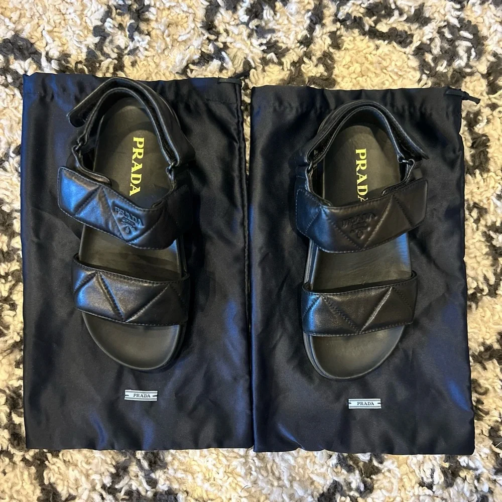 Prada padded leather sports sandals - Picture 2 of 16